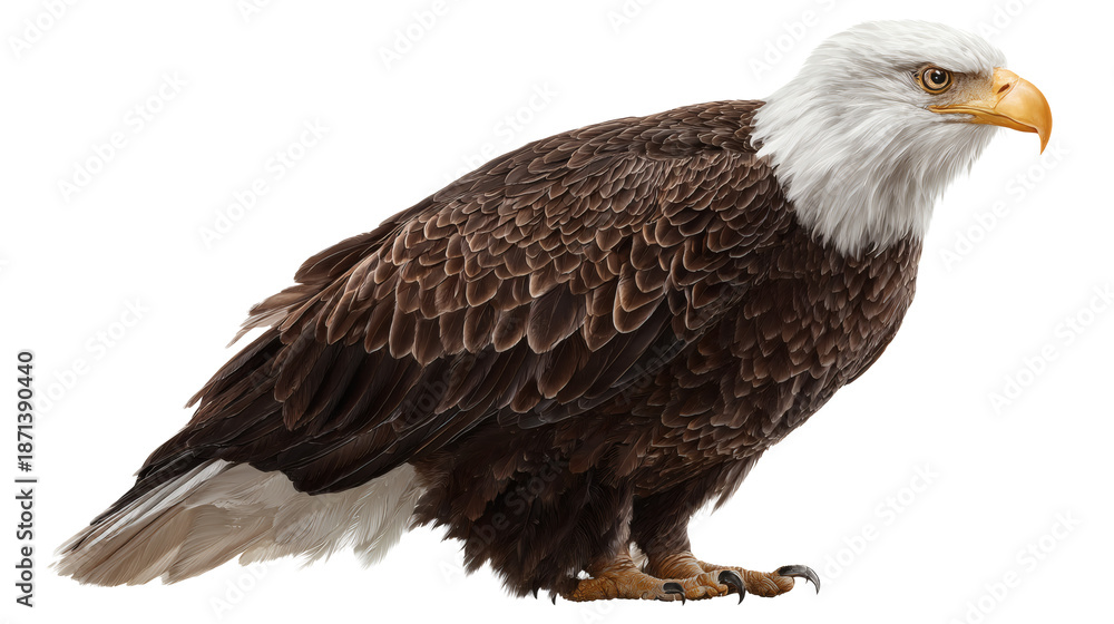 Obraz premium Bald eagle isolated on a white background