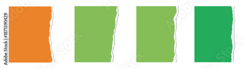 Set of colorful paper banners featuring blank sticky note stickers and empty office memo sheets isolated for business reminder list labels