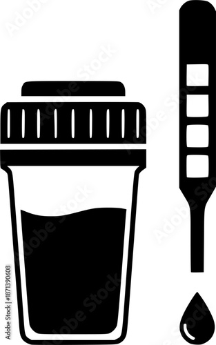 urine test icon , medical icon
vector silhouette illustration isolated on white background 