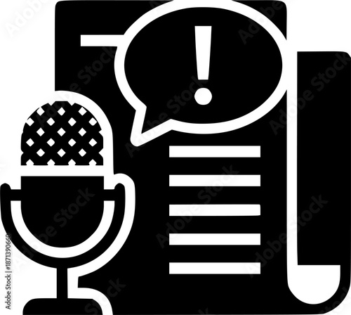 press release icon , news icon
vector silhouette illustration isolated on white background 