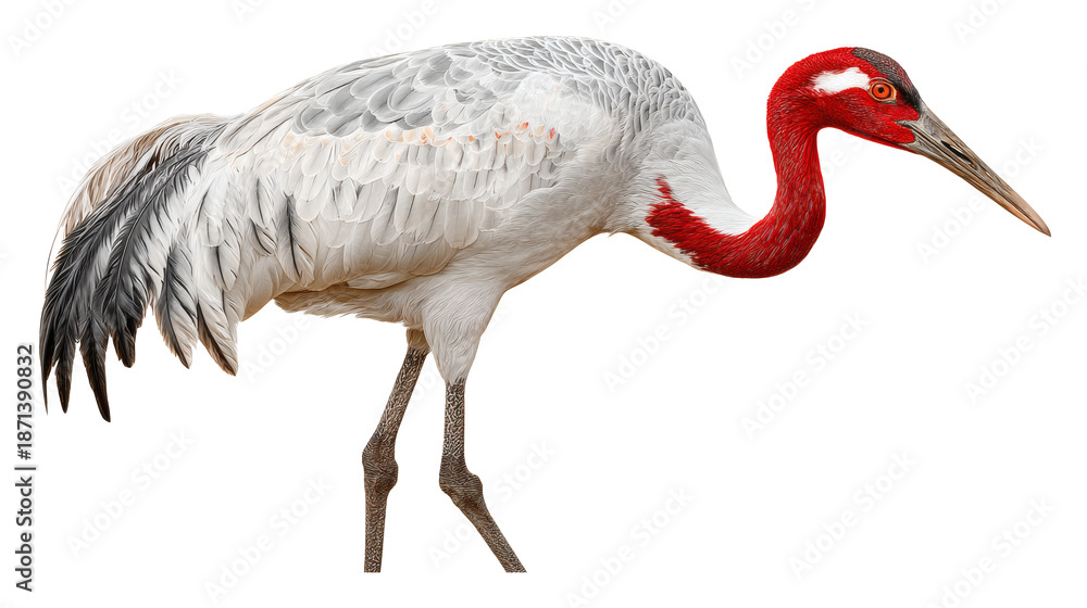 Obraz premium Crane bird isolated on a white background