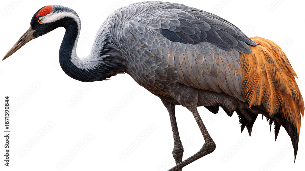 Obraz premium Crane bird isolated on a white background