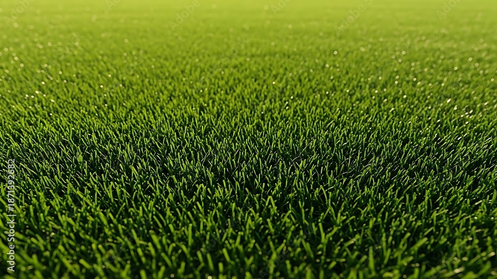 Obraz premium Lush green grass field with fresh cut texture and vibrant color