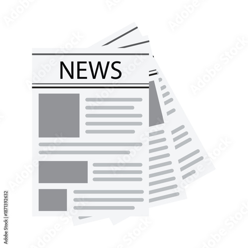 Newspaper News Icon Flat Illustration