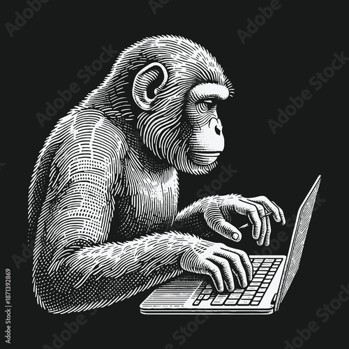 Chimpanzee Concentrating on Laptop: A Study in Primate Technology Use.