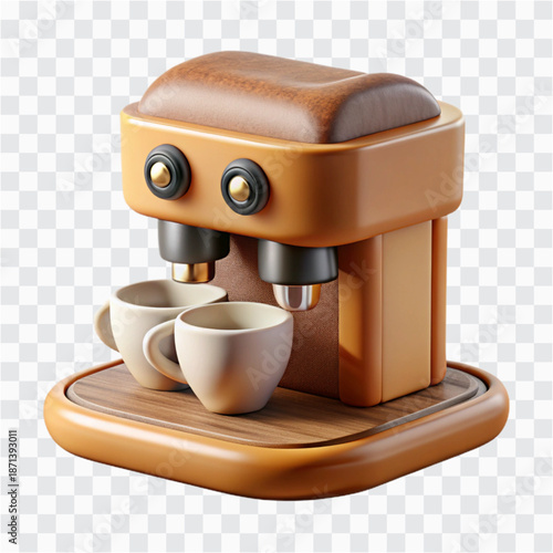 3D Wooden Podium Coffee Machine | Designer Coffee Maker Display Stand