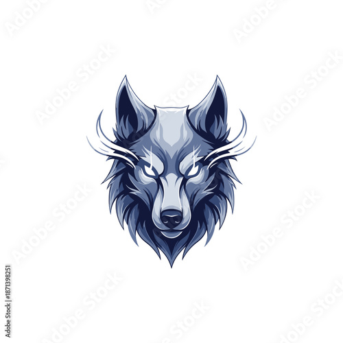 Illustration of a Wolf Head with Sharp Ears.