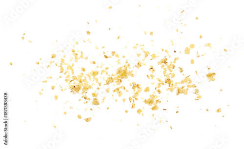 Walnut chopped, grated pile isolated on white, top view © dule964