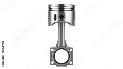 Piston engine part with connecting rod and cylinder head