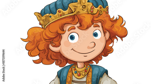 Charming Prince Cartoon Vector on White Background for Fairy Tale Designs