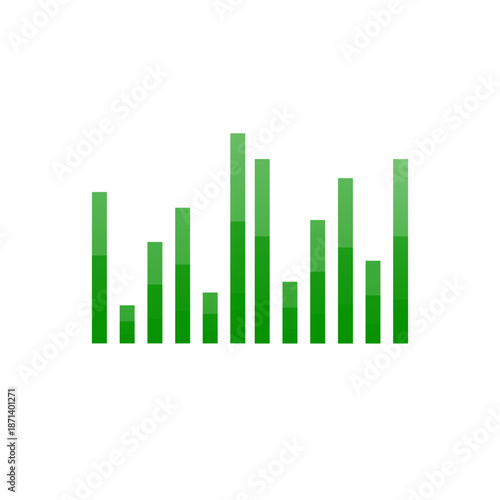 Wallpaper Mural Dynamic green bar graph on white background visualizing sustainable growth, positive financial metrics, and eco-friendly business performance for professional reports. Torontodigital.ca
