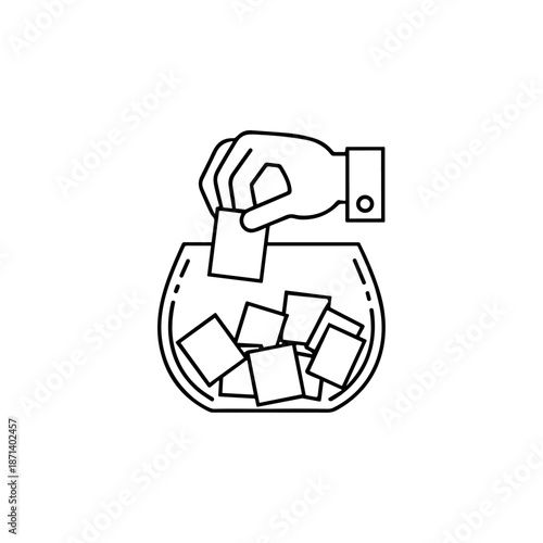 Raffle draw icon logo flat vector design