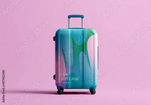 Travel Suitcase Mockup on Clean Studio Background