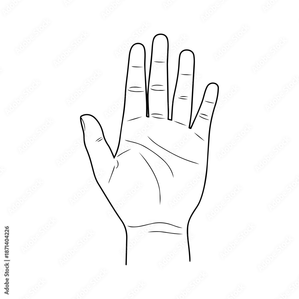 Obraz premium Open human hand, expressing help, protection, openness, care, and human connection in a clean modern style.