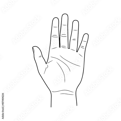 Open human hand, expressing help, protection, openness, care, and human connection in a clean modern style.