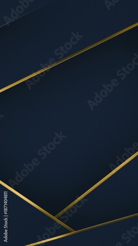 Dark blue background with intersecting golden geometric lines