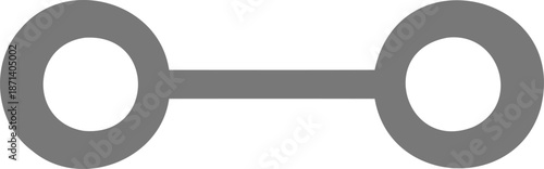Minimalist Gray Barbell Icon or Connection Symbol Isolated on White Background for Graphic Design