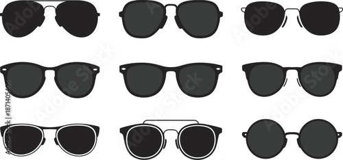 Stylish sunglasses collection, aviator frames, retro eyewear, modern shades, fashion accessories, trendy glasses, summer style, unisex design, optical fashion, bold frames