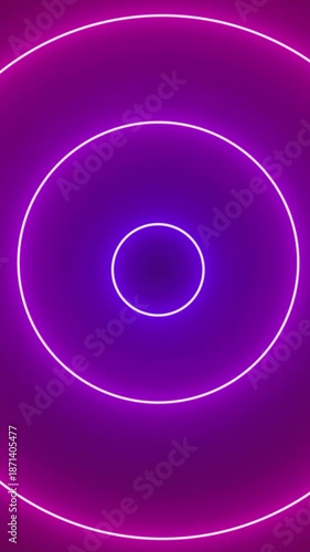 Neon Purple Concentric Circles on Dark Background abstract