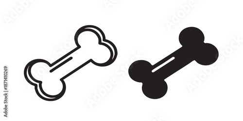 Dog bone vector icon, outline and filled style, isolated on transparent background, clean modern pet and animal illustration