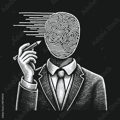 The Architect of Thought: A Conceptual Illustration of Creative Process.