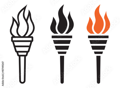 Sports Torch Icon Vector Illustration for Ceremony, Event, and Victory Design