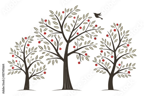 Christmas tree silhouette clipart set. Black Christmas tree drawing clip art collection in white background for xmas season pine tree flat icon decoration vector illustration.