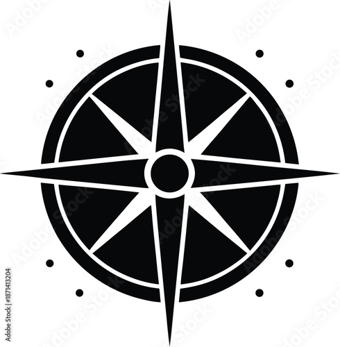 Celestial Compass silhouette vector art Illustration
