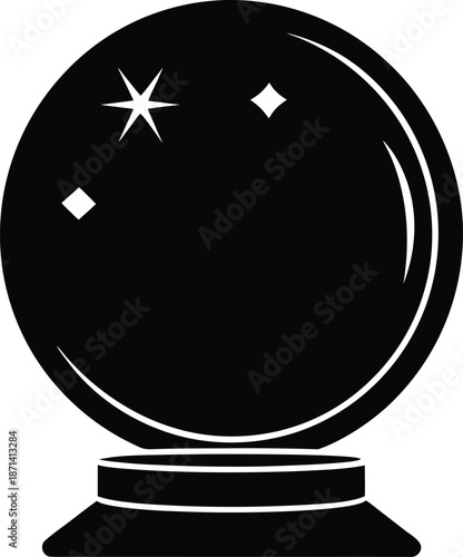 Crystal Ball silhouette vector art Illustration