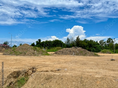 Construction Land With Soil Piles