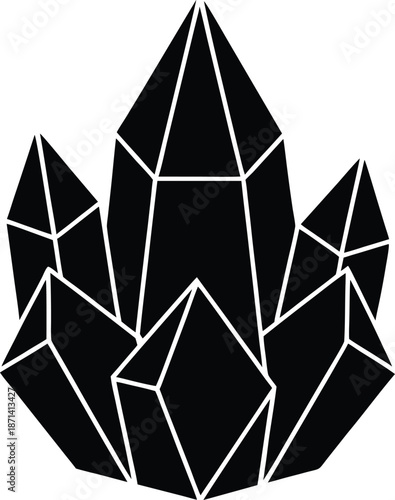 Elemental Crystals silhouette vector art Illustration