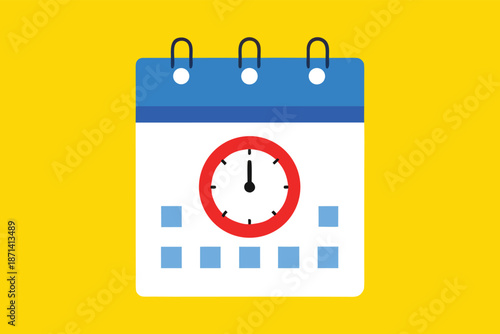 Calendar and clock illustration symbolizing time management and appointment scheduling
