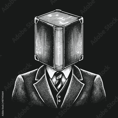 The Book-Headed Man: An Engraving of Knowledge and Intellect.