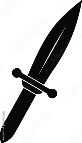 Magic Dagger Athame Ritual Knife silhouette vector art Illustration