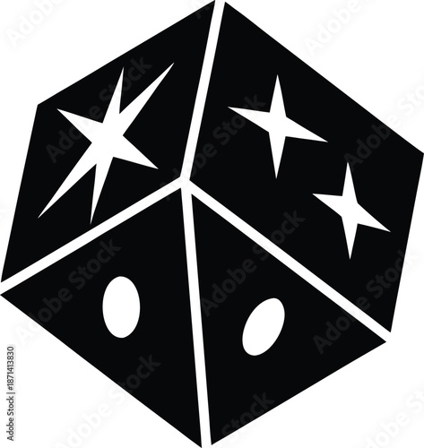 Magic Dice silhouette vector art Illustration