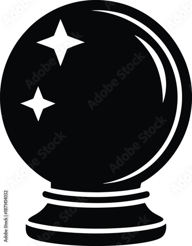Mystic Orb silhouette vector art Illustration
