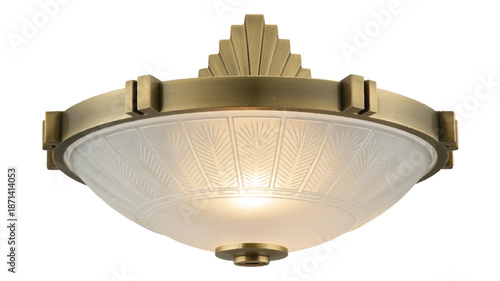 vintage style gold ceiling light fixture with glass shade one light