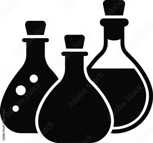 Potion Vials silhouette vector art Illustration