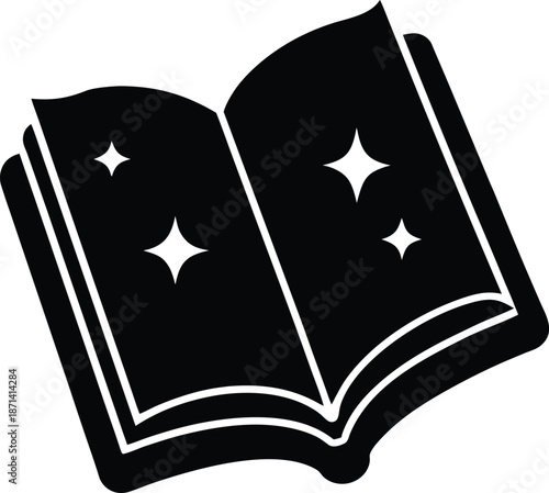 Spell Book silhouette vector art Illustration
