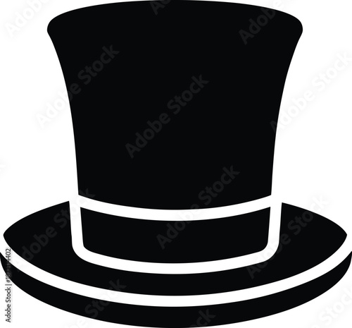 Top Hat silhouette vector art Illustration