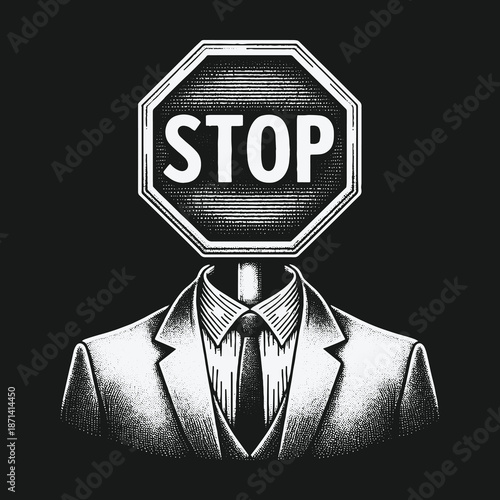 Stop Sign Head: A Conceptual Illustration of Obstacles and Limitations.