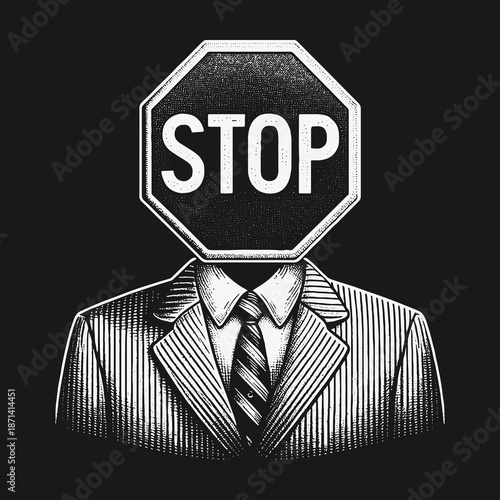 Stop Sign Head: A Conceptual Illustration of Authority and Control.