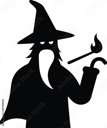 Wizard Pipe silhouette vector art Illustration