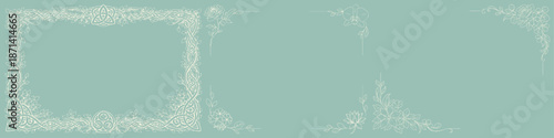 Floral ornamental frame / Celtic ornamental frame / Two-cornered ornamental frame