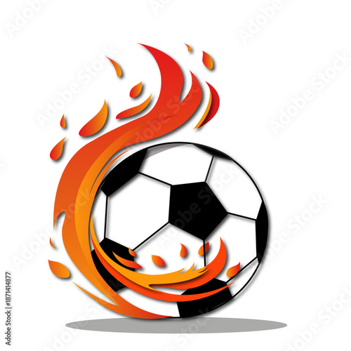 Competitive Football on Fire Sports Graphic Logo