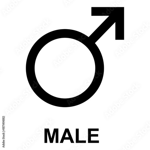 Male gender symbol illustration representing masculinity, man identity and biological sign