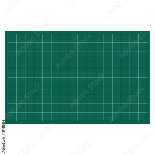 Illustration of a Green Grid Cutting Mat for Creative Arts and Professional Design