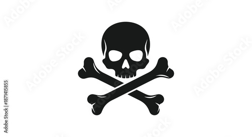 A stark black silhouette of a skull and crossbones a classic symbol of danger and mortality