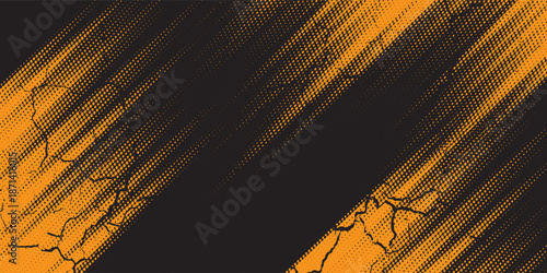 orange black brush Car sticker wrap pattern banner abstract sporty lines black orange color combination grunge brush modern pattern racing motorsport vector design.