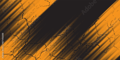 orange black brush Car sticker wrap pattern banner abstract sporty lines black orange color combination grunge brush modern pattern racing motorsport vector design.